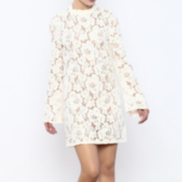 Wayf Dresses & Skirts - WAYF Belmont Lace Dress Bell Sleeve - Small